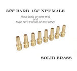 3/8» Barb Barb Χ 1/4» NPT αρσενικό μανικών ορείχαλκου